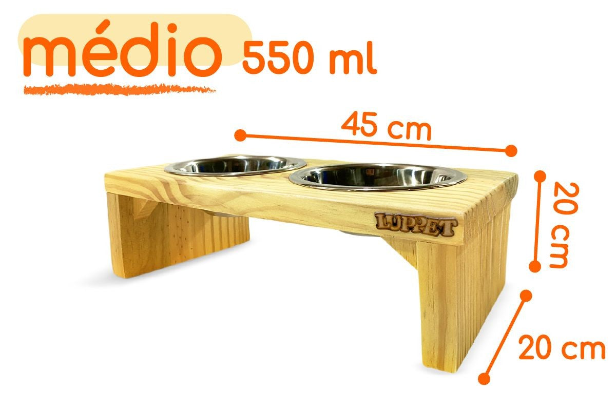 Comedouro Personalizado de Madeira.