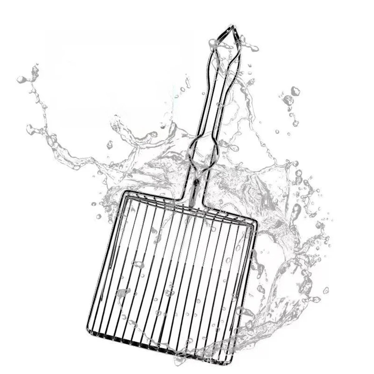 Pá de areia em aço inoxidável.