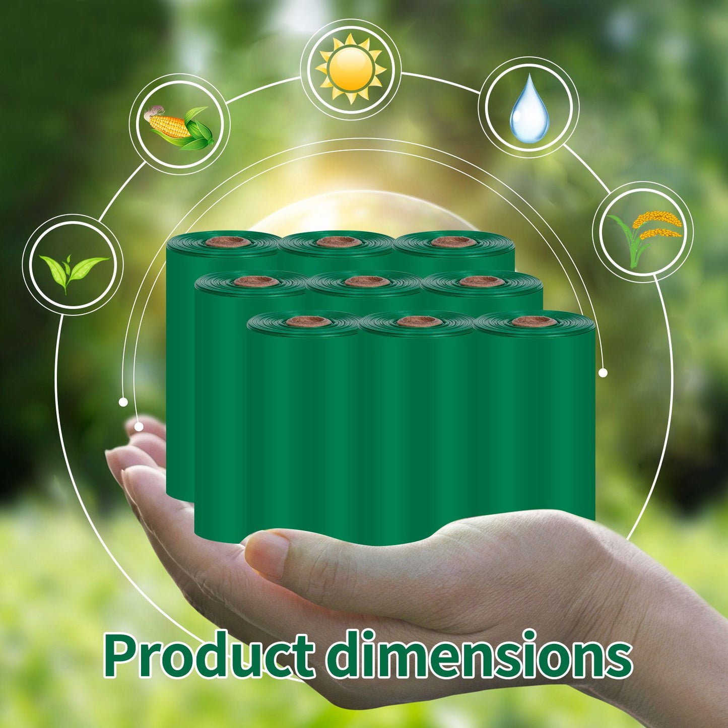 Saco de cocô biodegradável.