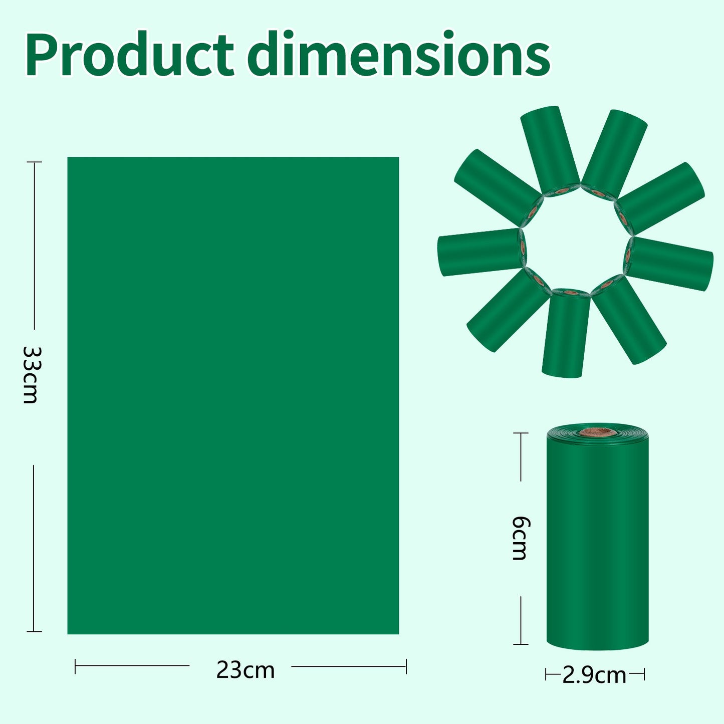 Saco de cocô biodegradável.