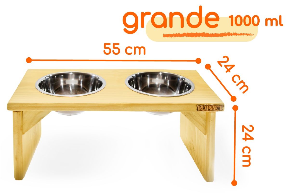 Comedouro Personalizado de Madeira.